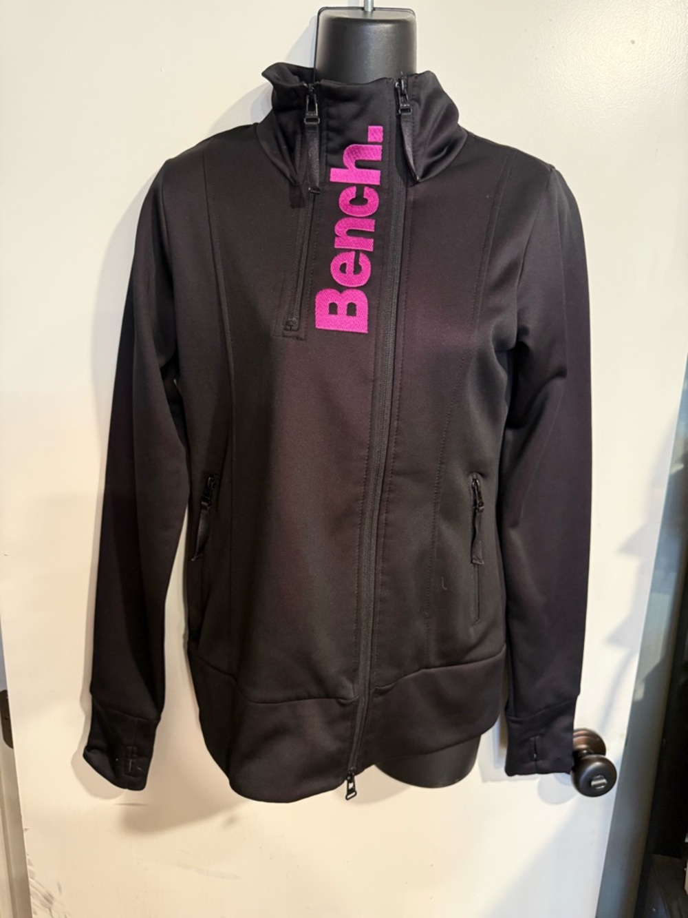 Bench Black Jacket with Fuscia Logo